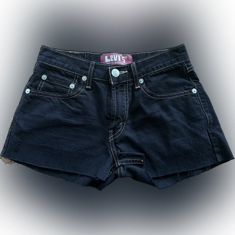 Vintage Levi’s 514 black cutoff denim shorts size 27